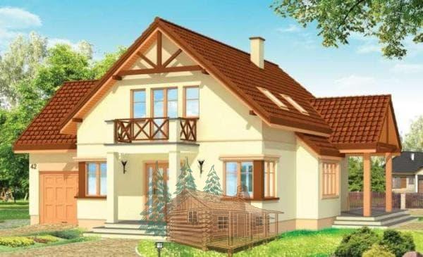Проект дома из пеноблоков E69